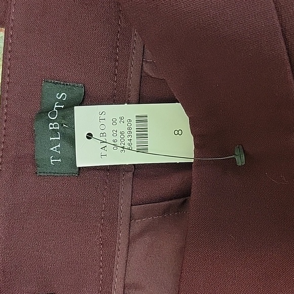Talbots burgundy Chatham ankle pants women's sz 8 new with tags - Picture 5 of 8
